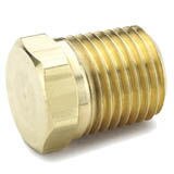 Male Pipe - Hex Head Plug - Brass Pipe Fittings